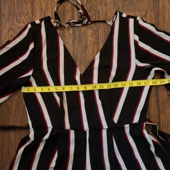 Trixxi Black/Red Striped Romper Size M - Picture 6 of 8